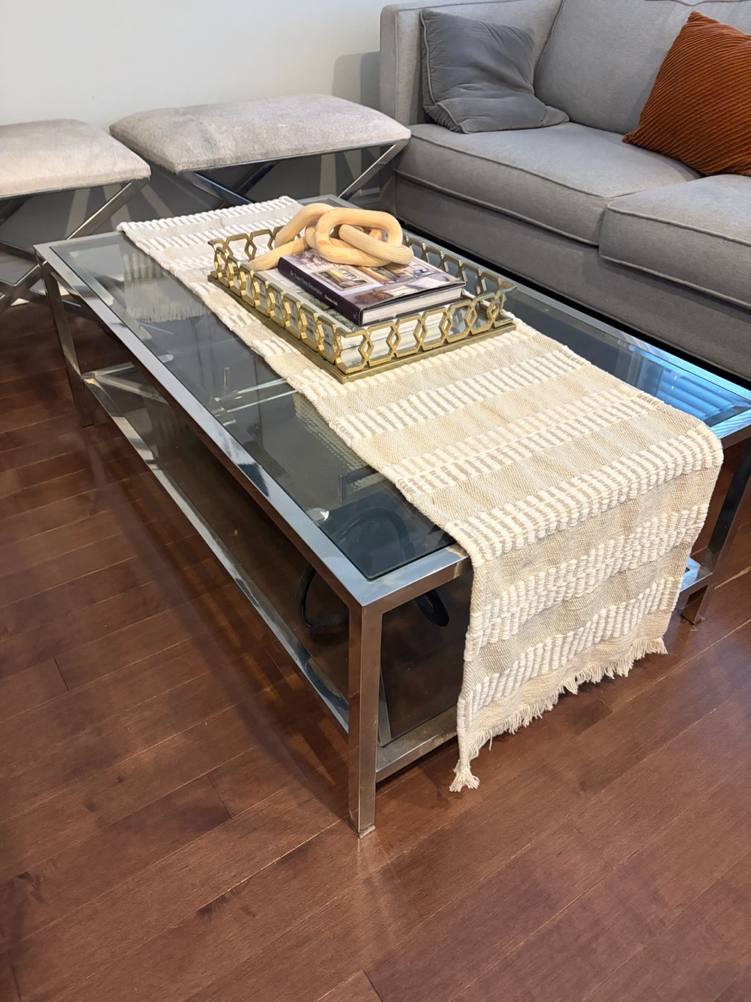 Chrome and Glass Coffee Table - photo 2