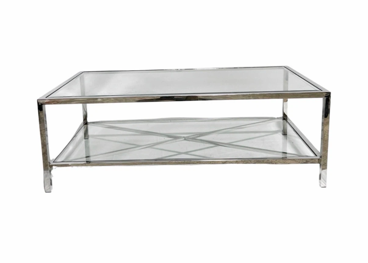 Chrome and Glass Coffee Table - photo 3