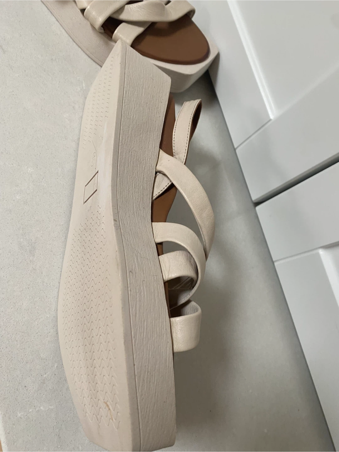 Bueno Platform Wedge Sandals Cream Size 41 - photo 5
