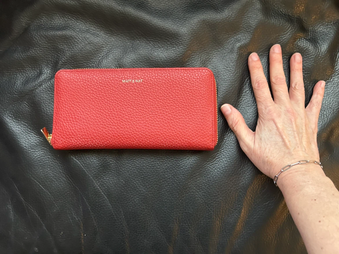 Matt & Nat Red Zip Around Wallet