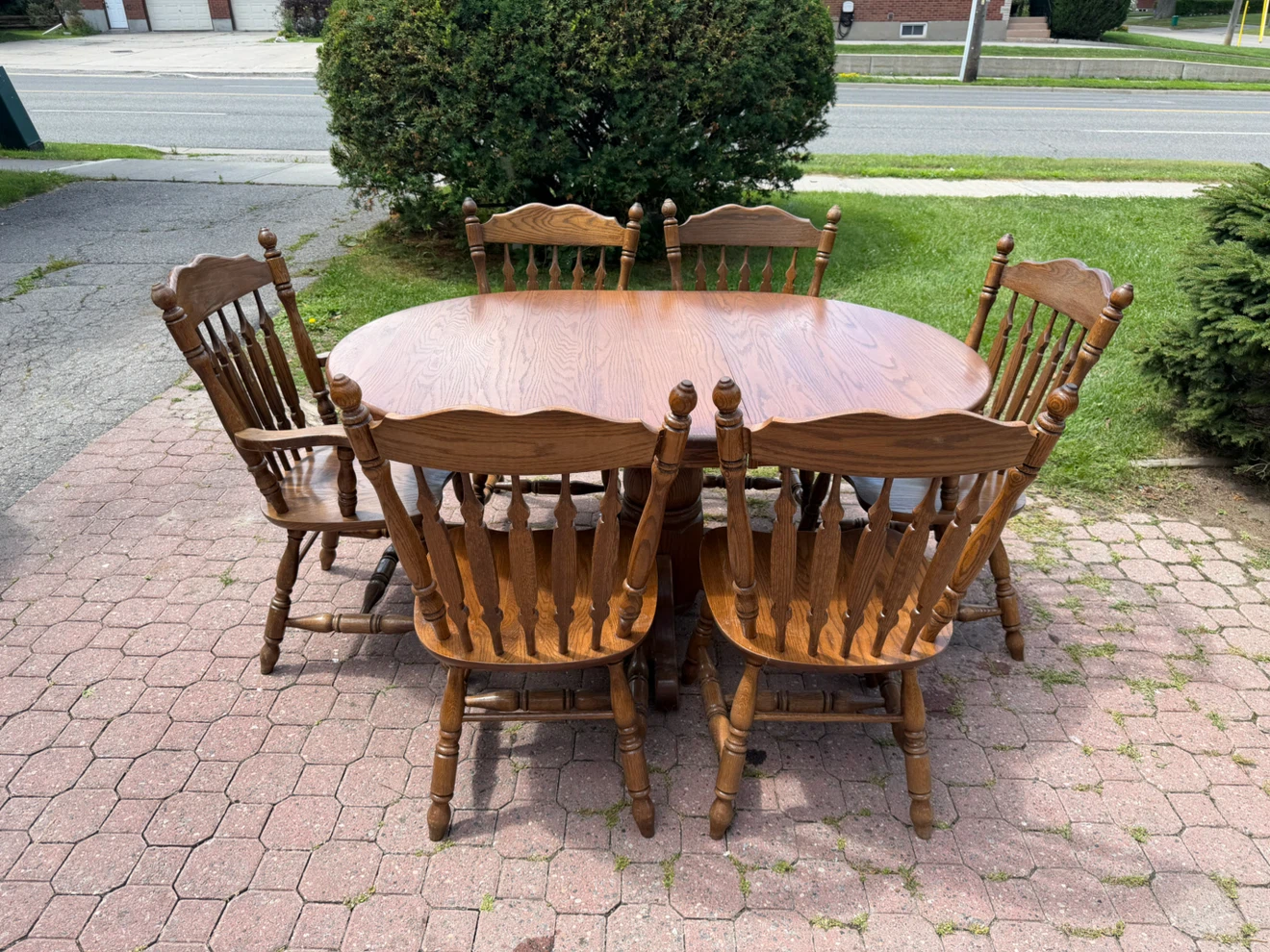 Dark Oak Dining Table and Chairs