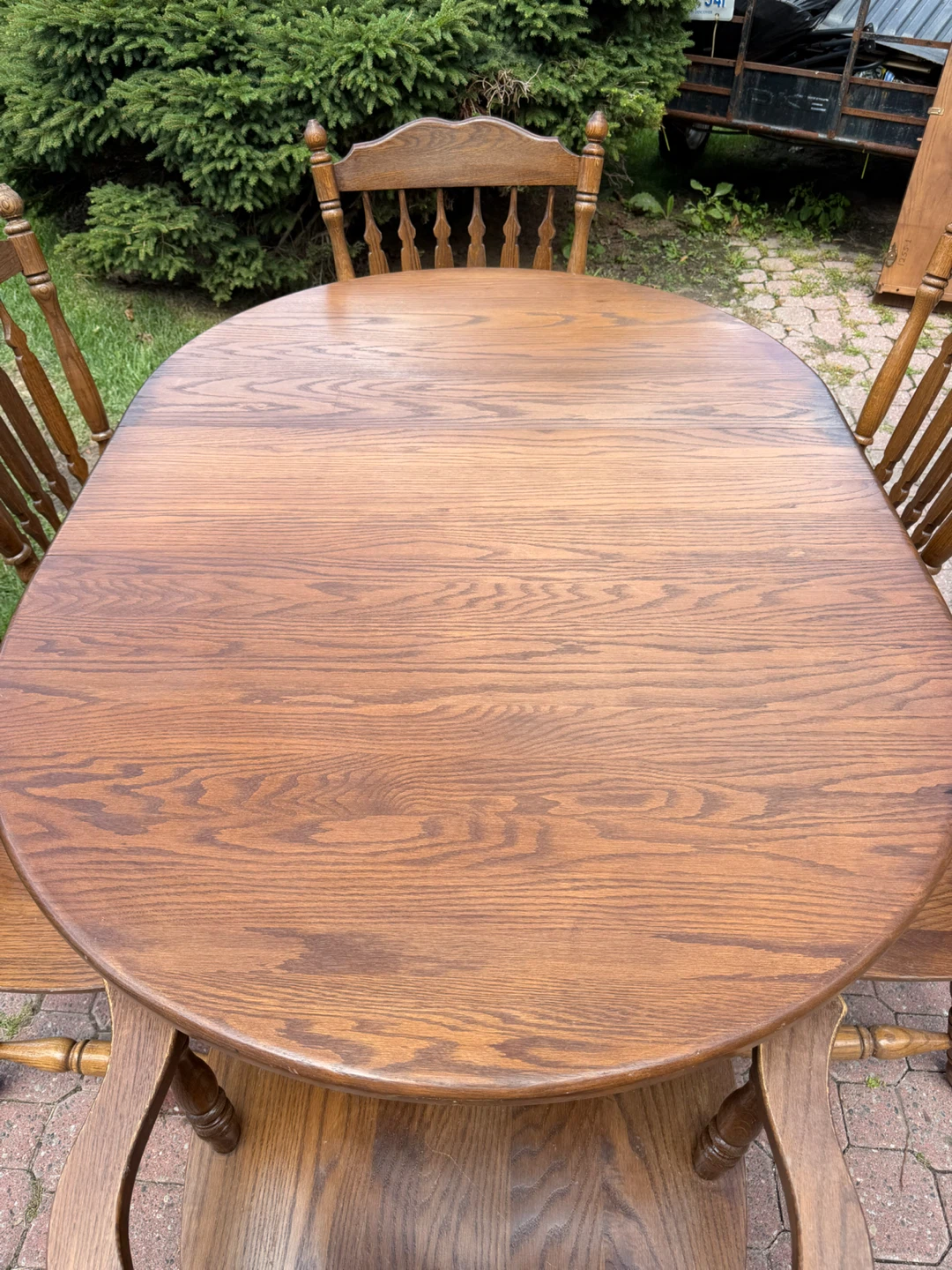 Dark Oak Dining Table and Chairs - photo 5
