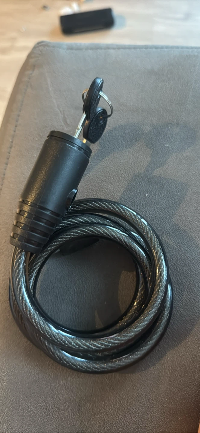 Black Cable Lock with 2 Keys