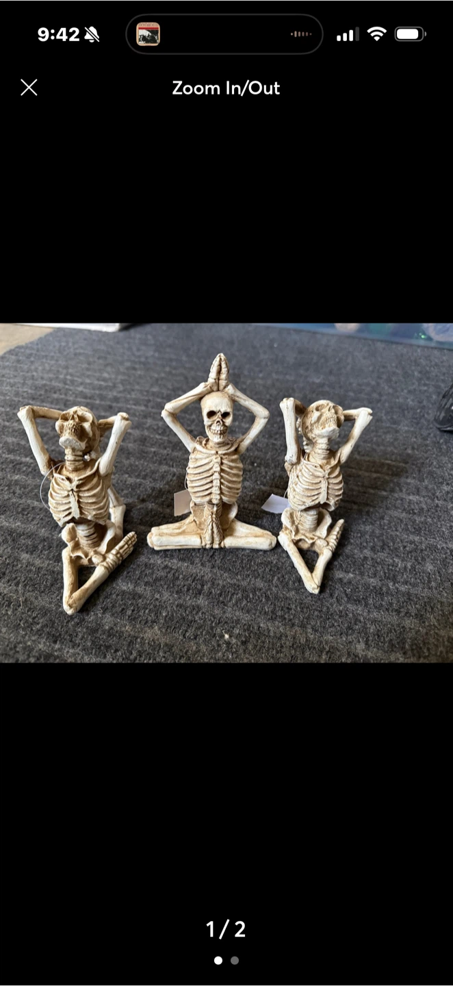 3 SKELETONS Yoga HALLOWEEN DECOR 5”