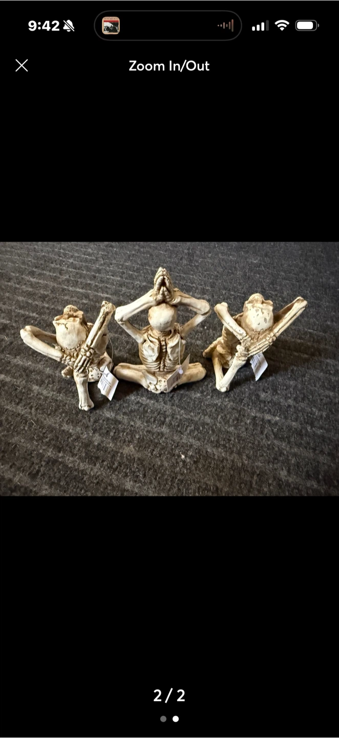 3 SKELETONS Yoga HALLOWEEN DECOR 5” - photo 2