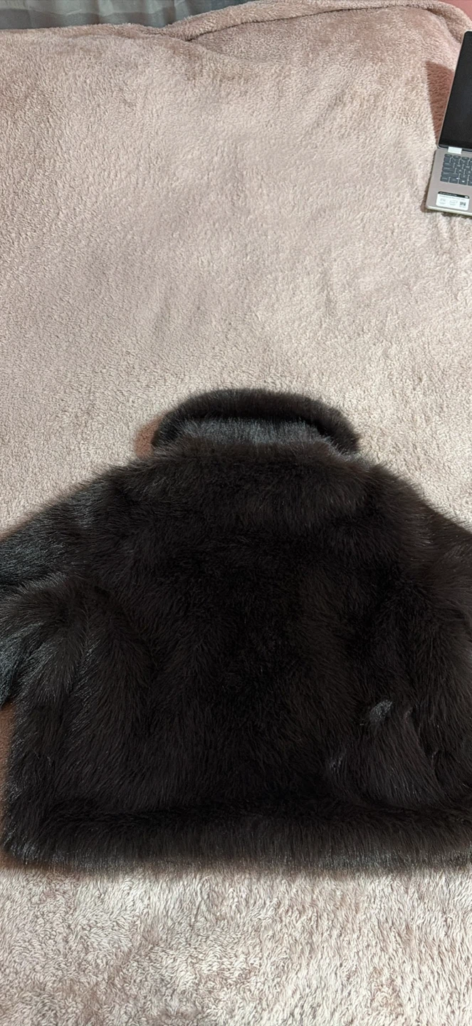Zara Faux Fur Cropped Jacket Brown XL - photo 3