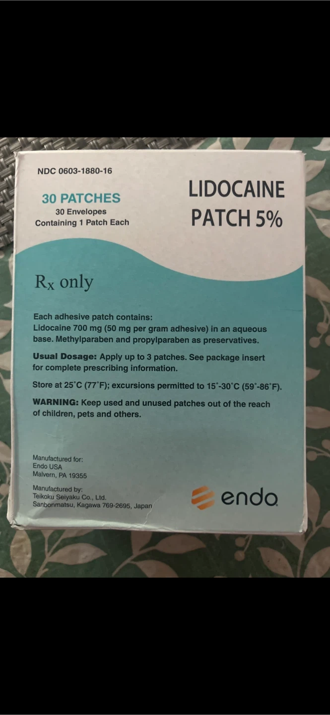 LIDOCAINE PATCH 5% 30 Patches - photo 2