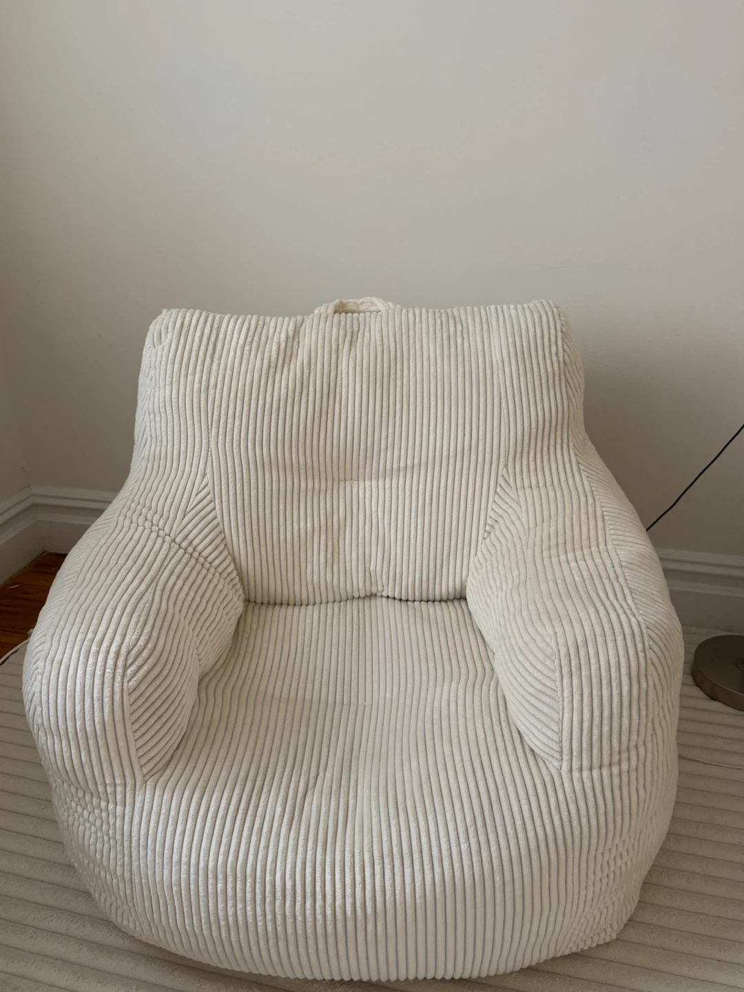 Cream Corduroy Bean Bag Chair