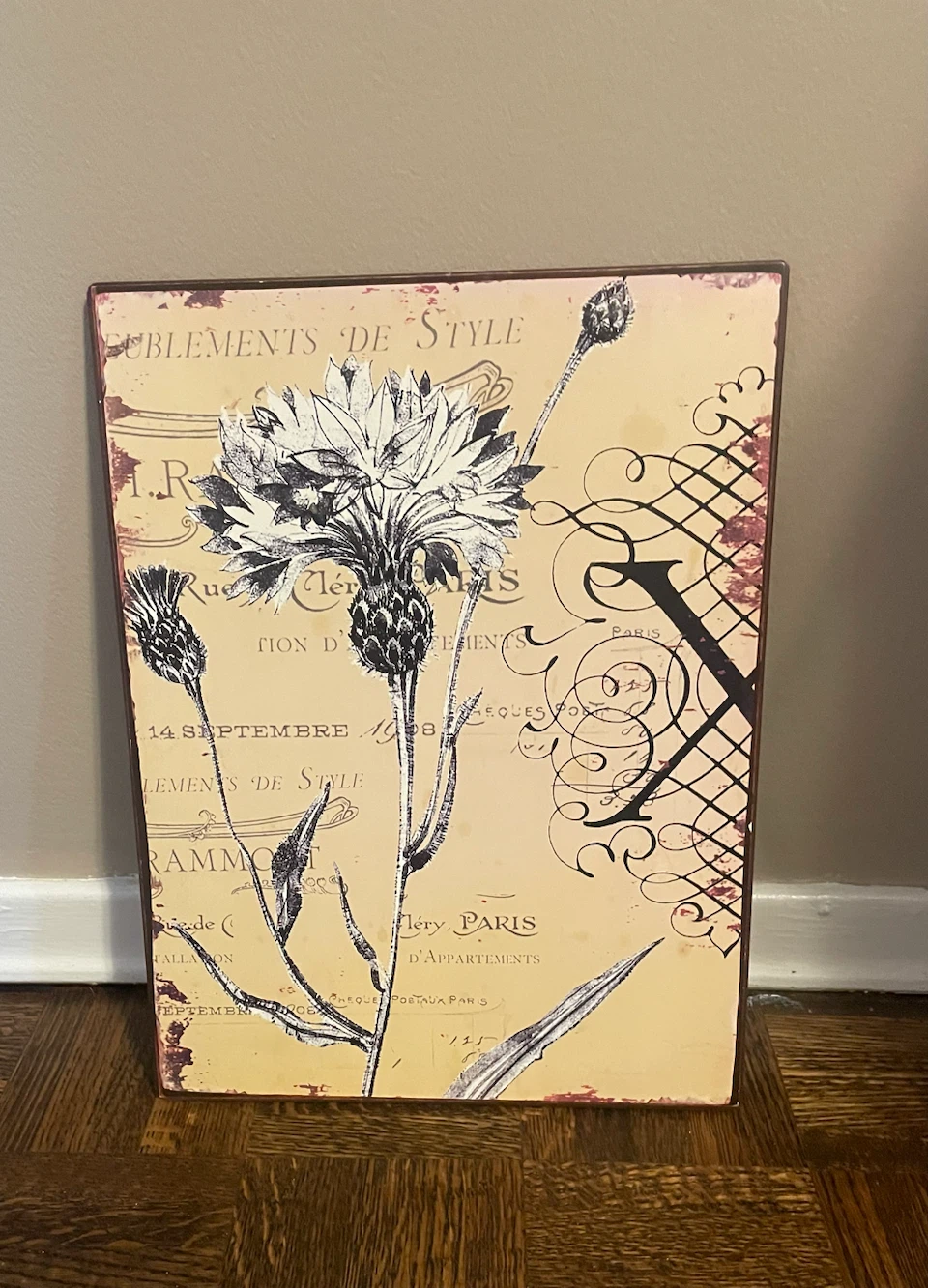 Vintage Style Botanical Wall Art Tin Sign