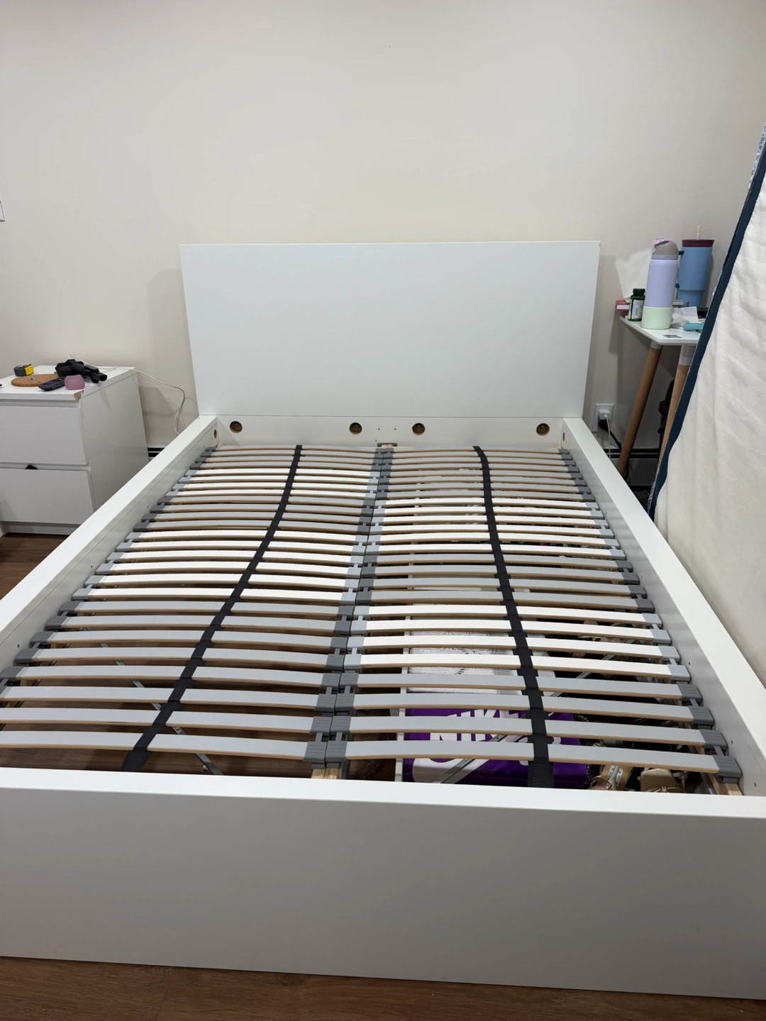 IKEA MALM Queen Bed Frame with 4 Storage Boxes - White - photo 2