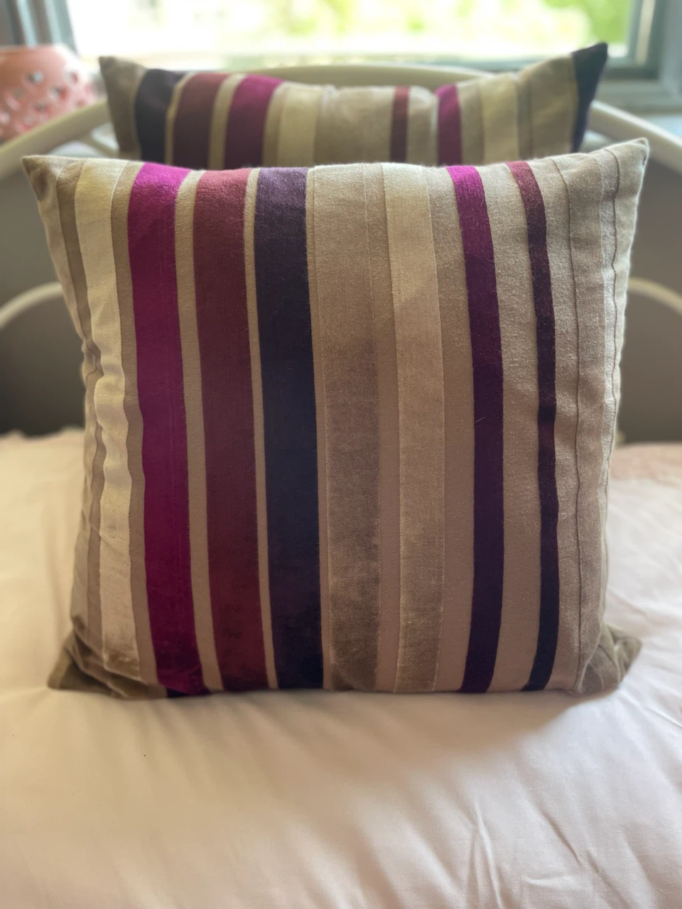 Rich Striped Velvet Throw Pillows - photo 2