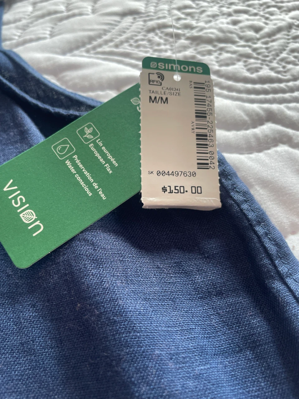 BNWT Simon’s Contemporaine Indigo Blue Linen Midi Dress - Size M - photo 5