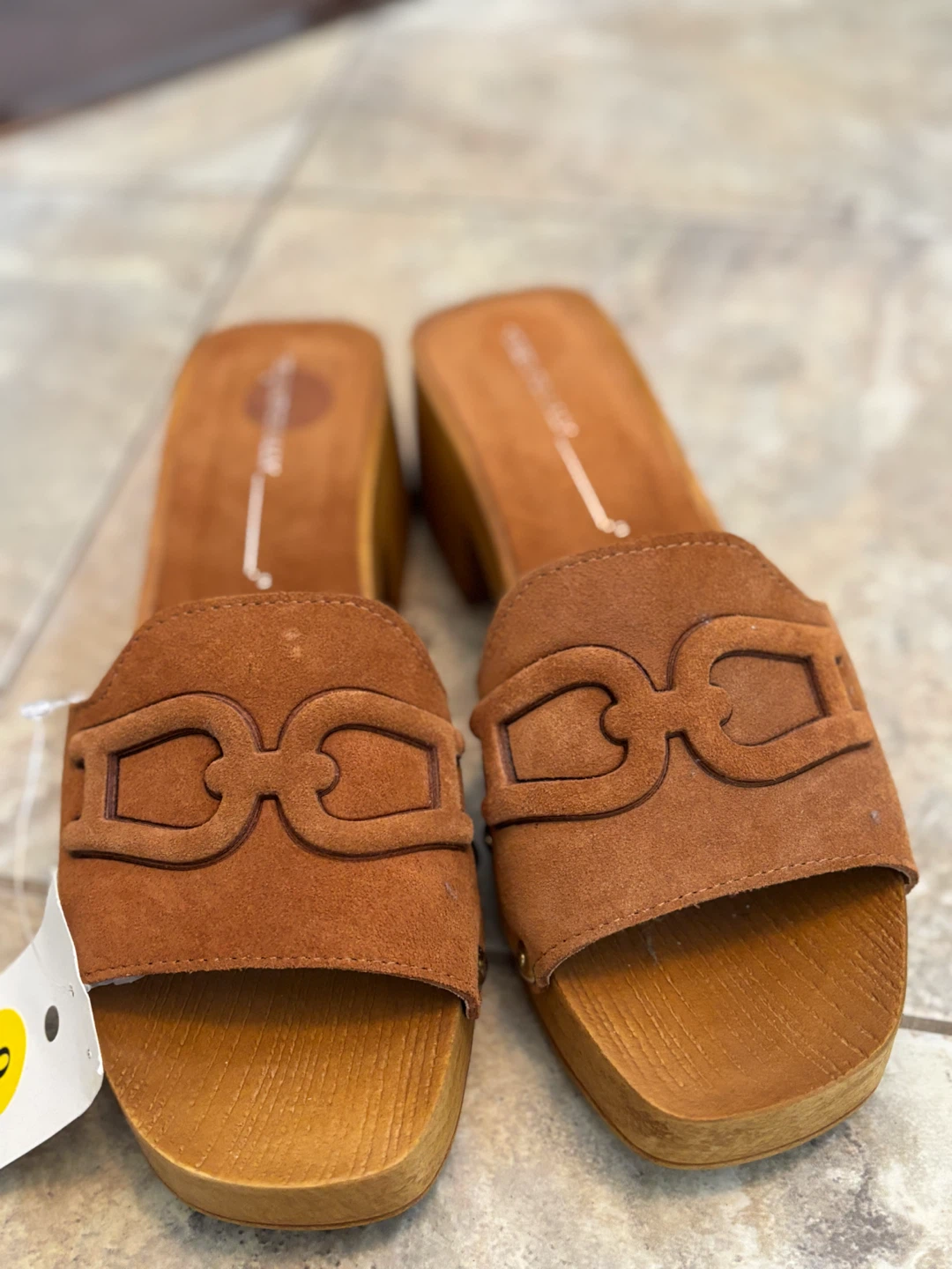 Brown Suede Slide Sandals - photo 2