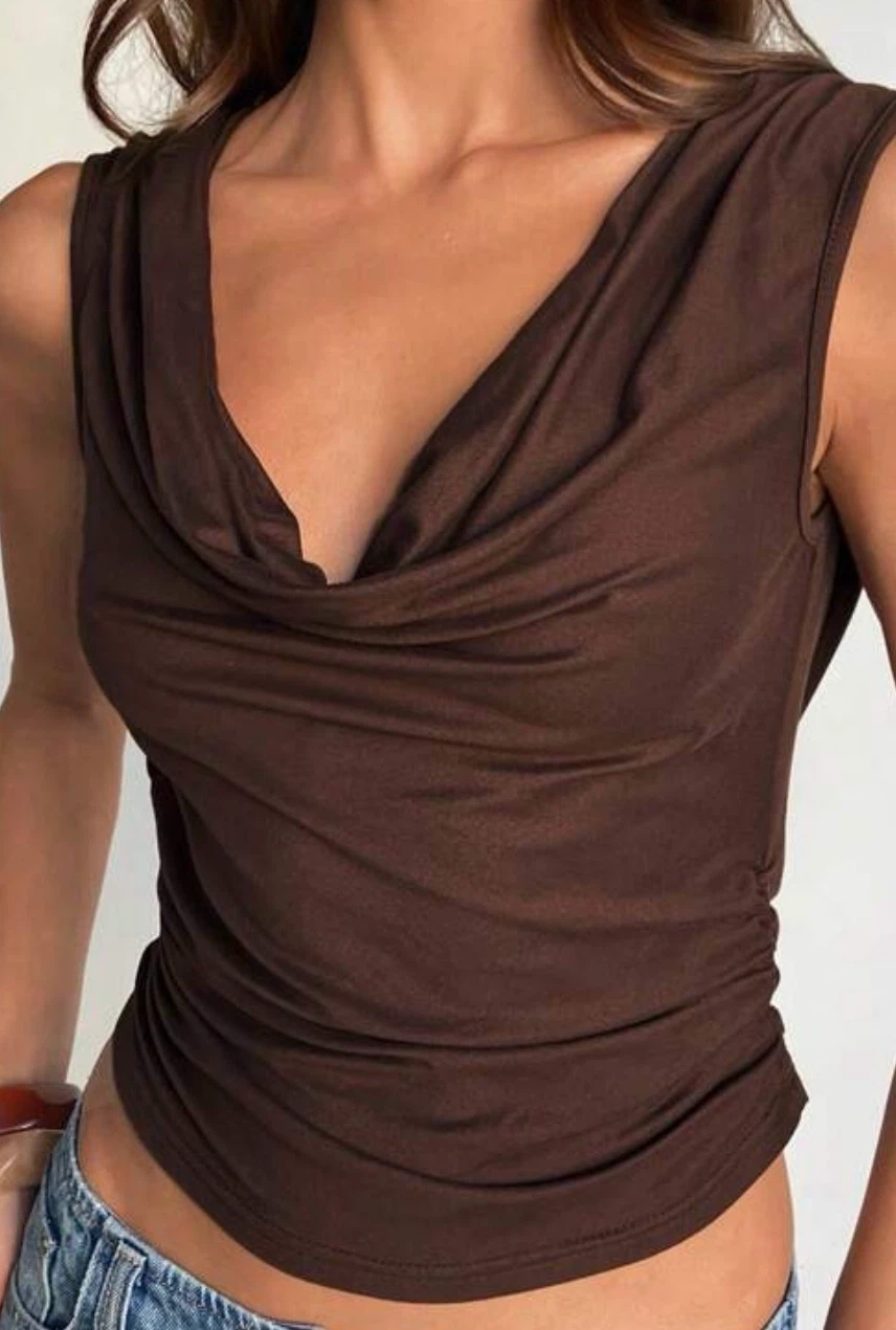 Brown low back beaded tank - photo 2