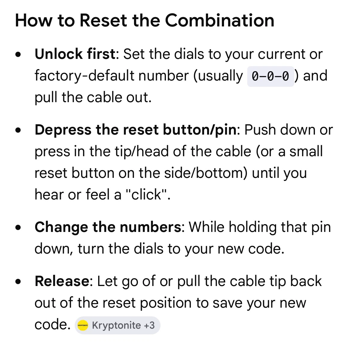 Retractable & Resettable Cable Lock - photo 4
