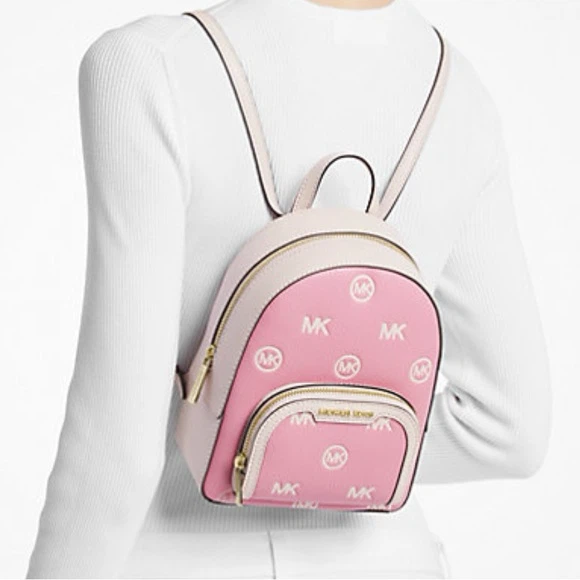 Michael Kors Pink MK Logo Backpack