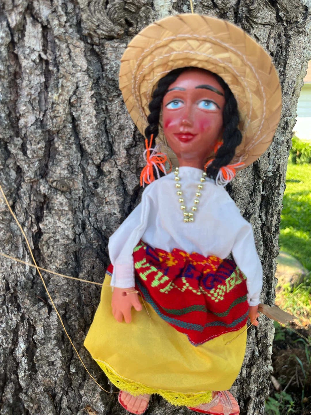 Mexican Folk Art Marionette Dolls Set of 2 - photo 4
