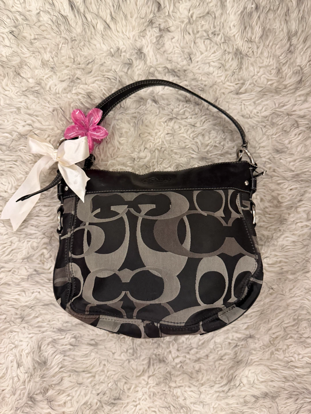 Coach ‘Zoe’ Optic Shoulder Bag - Black / Grey