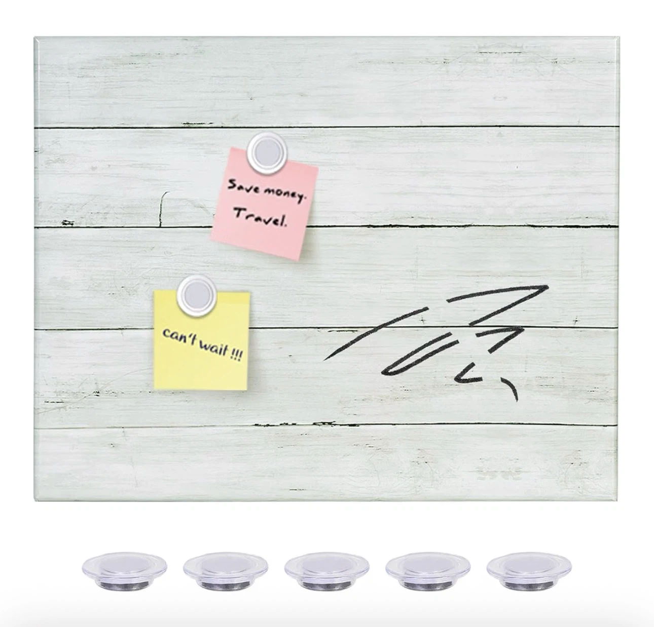 New/ unused: Wood Plank Style Magnetic Dry Erase Board