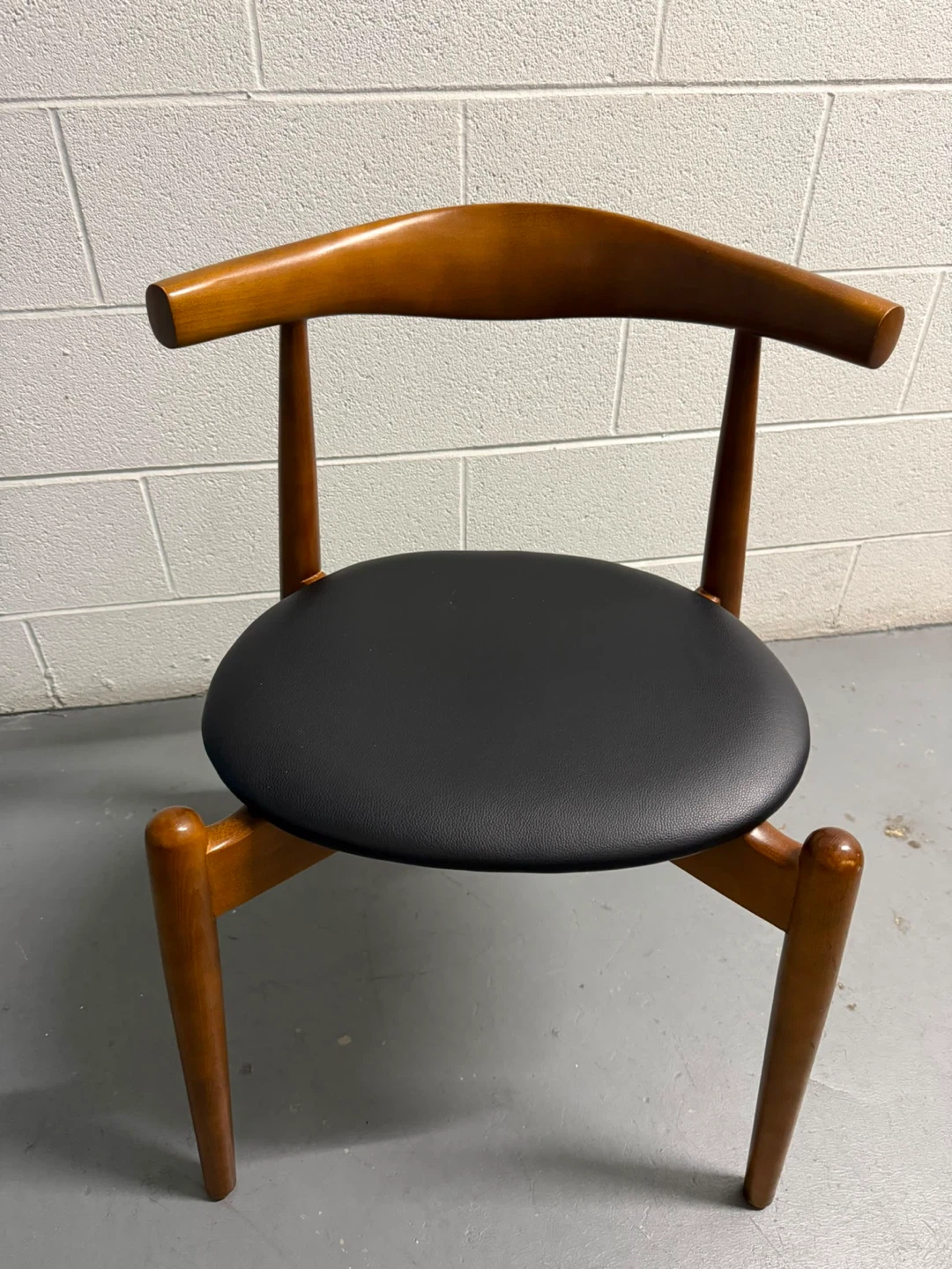 Wooden Dining Chair with Black Seat