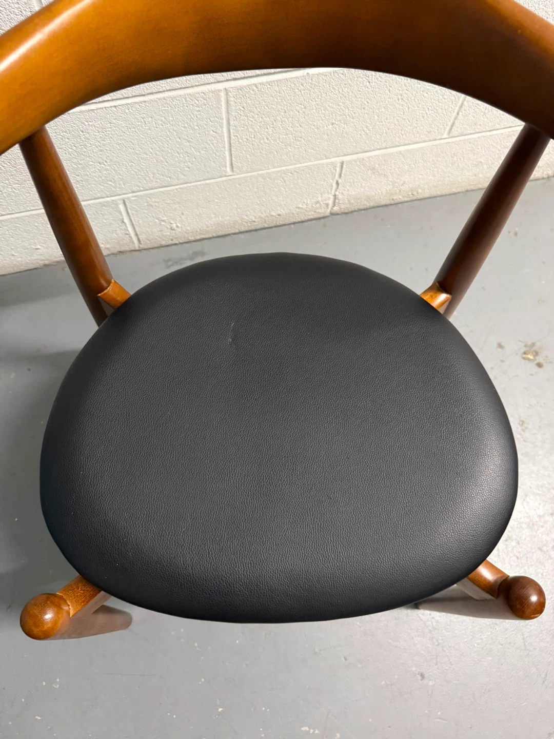 Wooden Dining Chair with Black Seat - photo 2