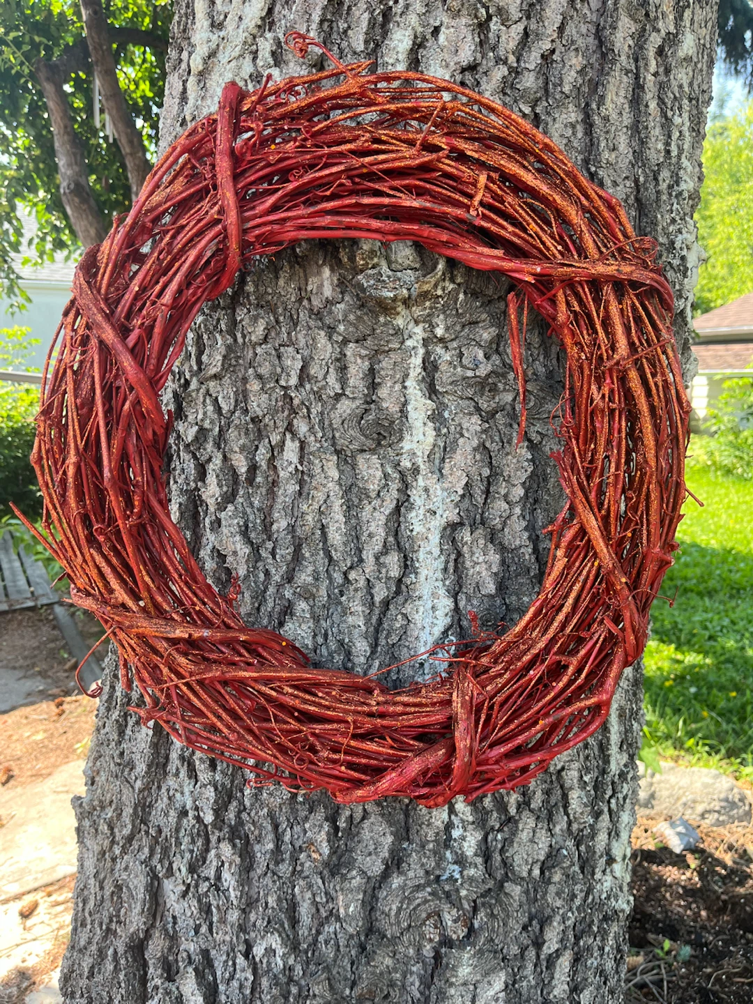 Orange Woven Twig Wreath