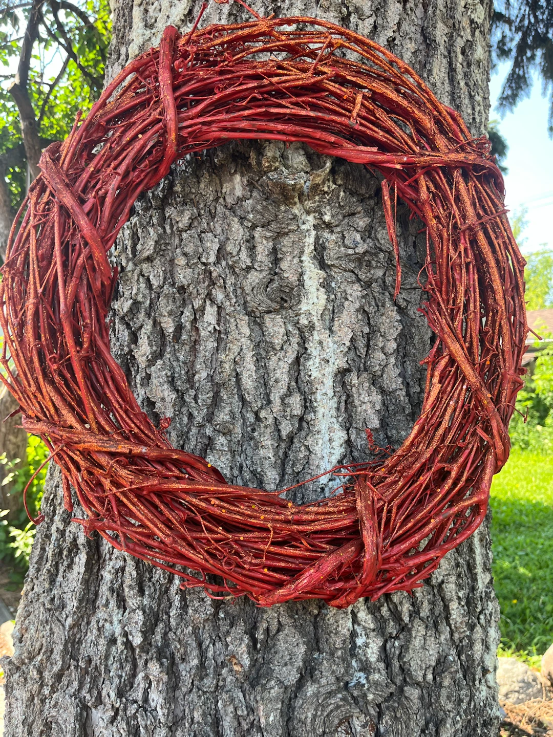 Orange Woven Twig Wreath - photo 4