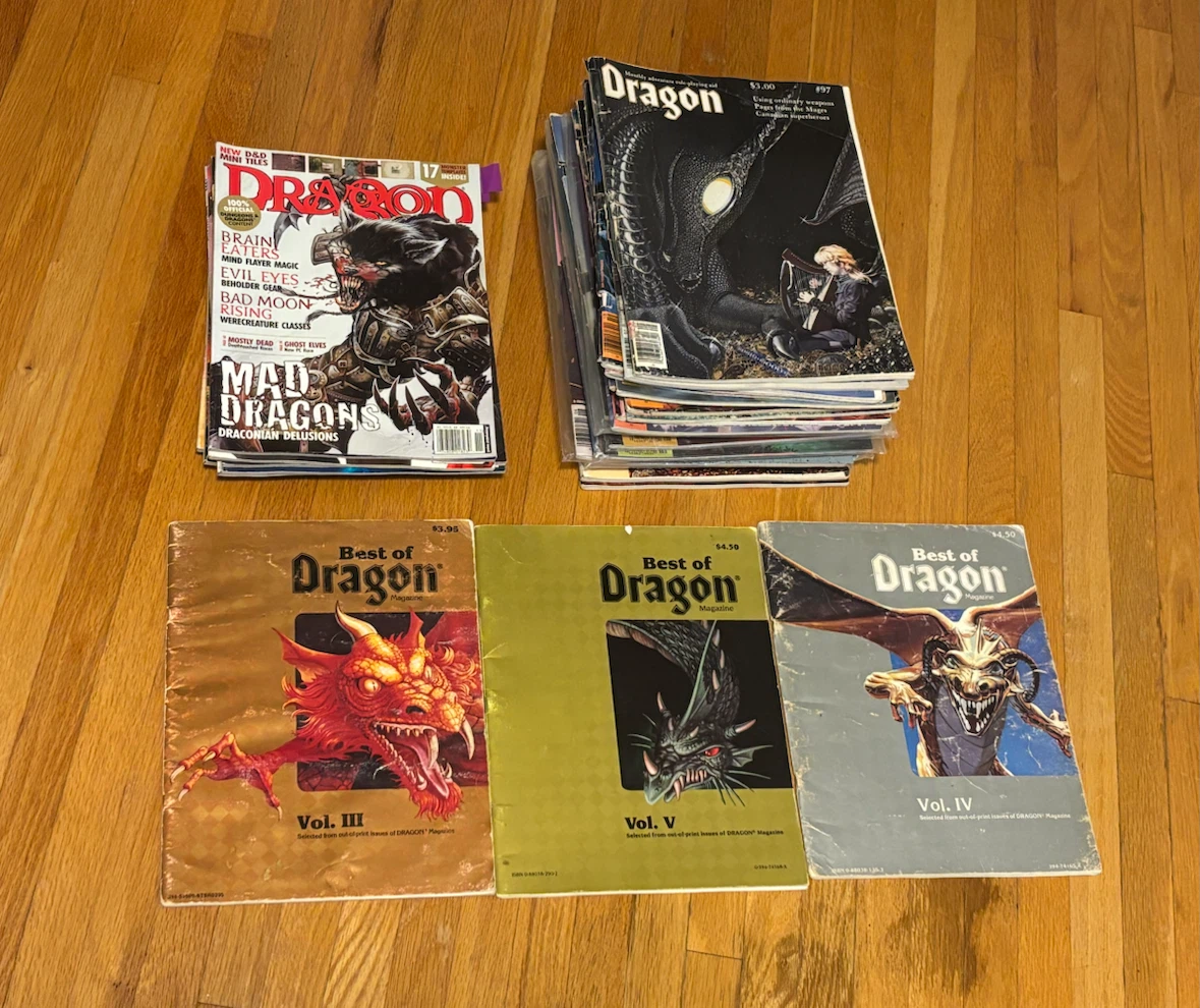 D&D Magazines - Dragon x 34 magazines - lot sale