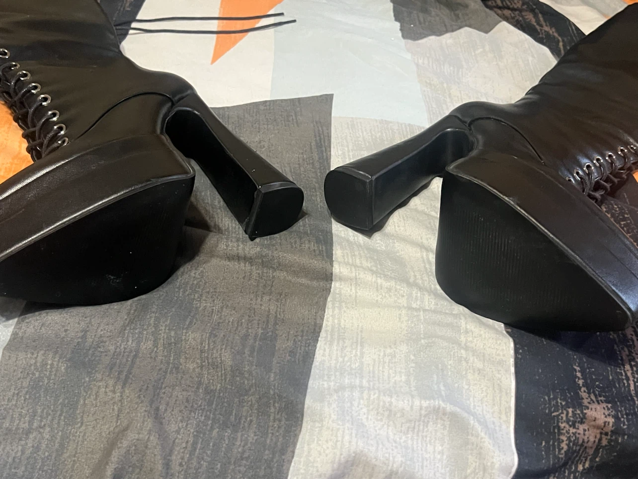 WSMYBLQ Women's Black Knee High Platform Boots Size 35 - photo 5