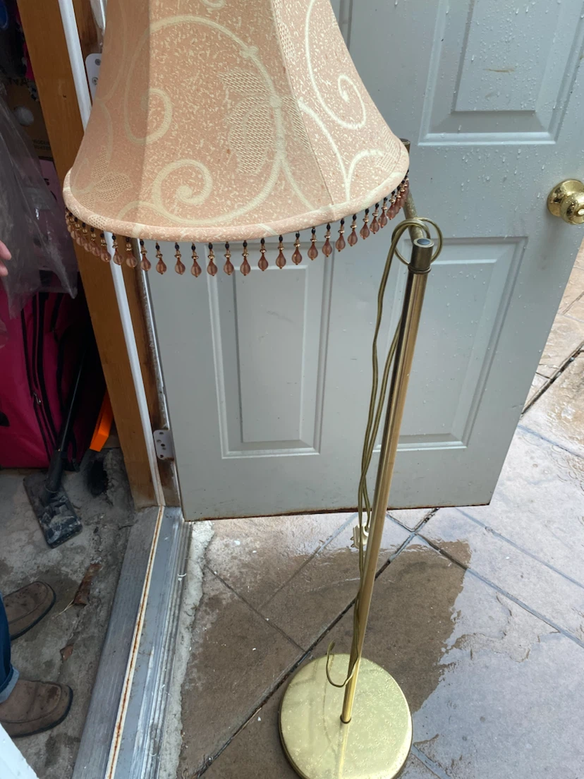 Vintage Floor Lamp with Beaded Shade