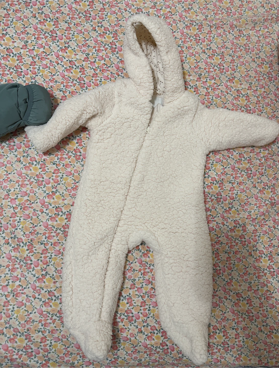 ZARA Teddy Fleece Snowsuit – 6–9 Months 🤍❄️