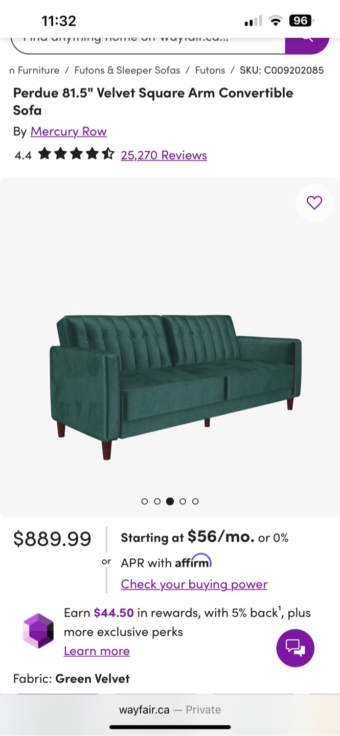 Mercury Row Perdue 81.5" Convertible Sofa - photo 4