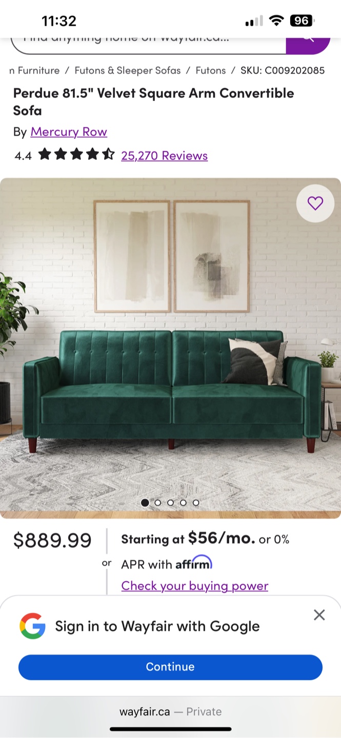Mercury Row Perdue 81.5" Convertible Sofa