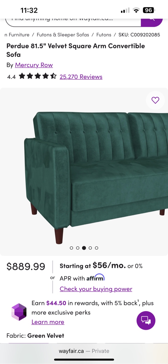 Mercury Row Perdue 81.5" Convertible Sofa - photo 5
