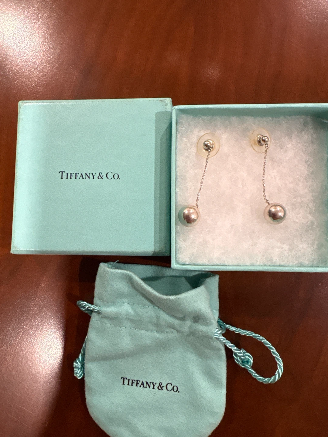 Tiffany & Co. Sterling Silver Ball Drop Earrings
