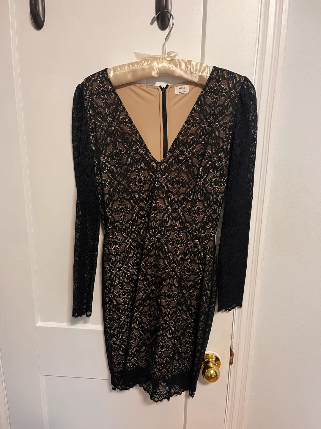 Black full sleeve lace dress