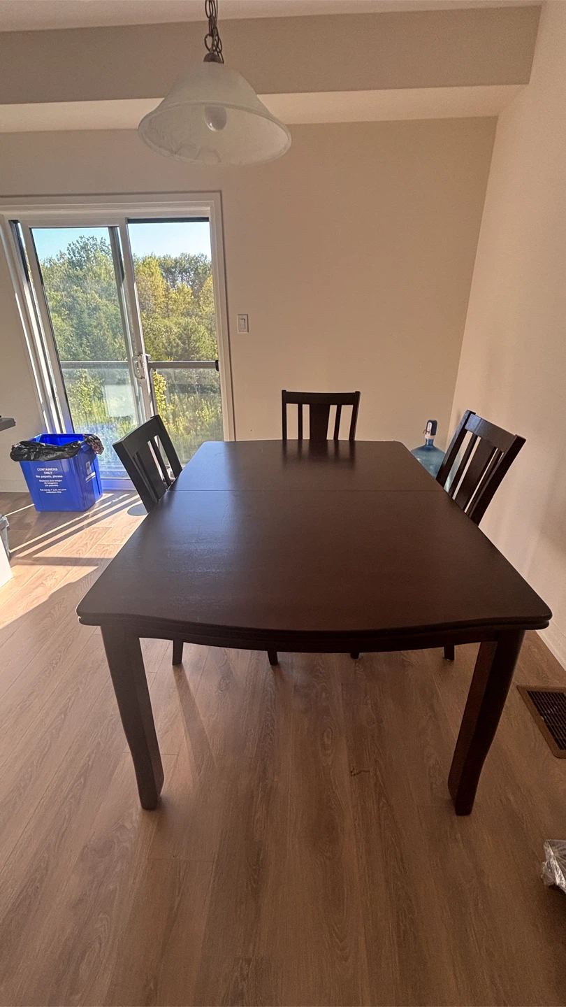 Dark Wood Dining Table with Chairs