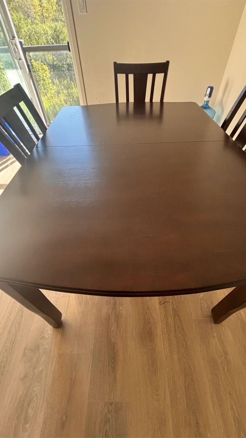 Dark Wood Dining Table with Chairs - photo 3