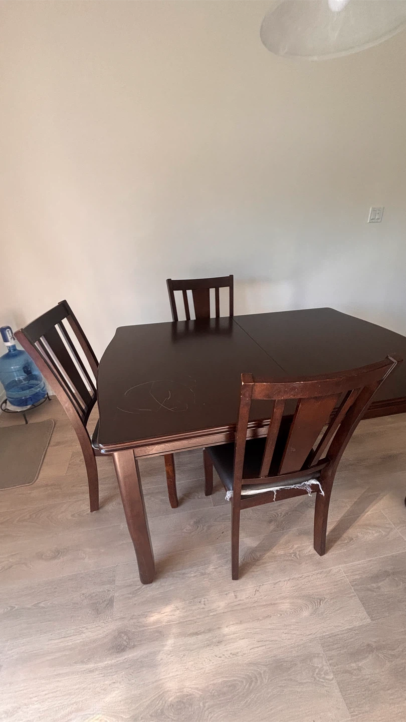Dark Wood Dining Table with Chairs - photo 4