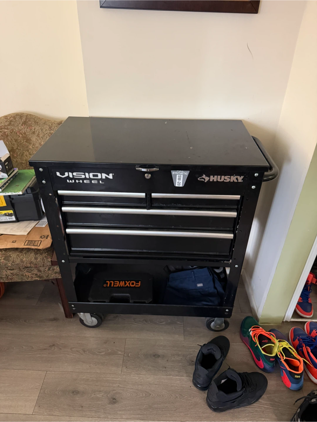 Husky Black Tool Chest Cart