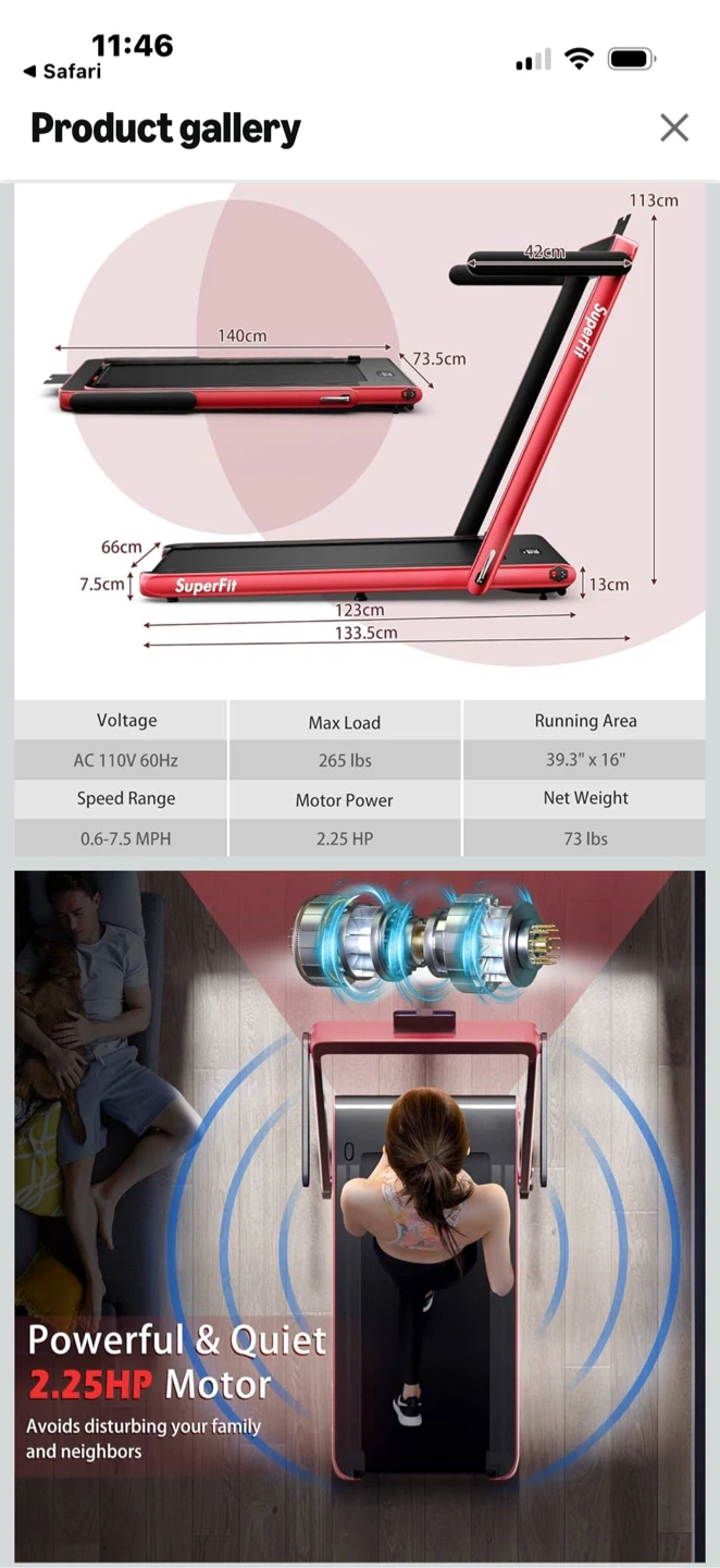 SuperFit 2-in-1 Under Desk Treadmill - photo 3