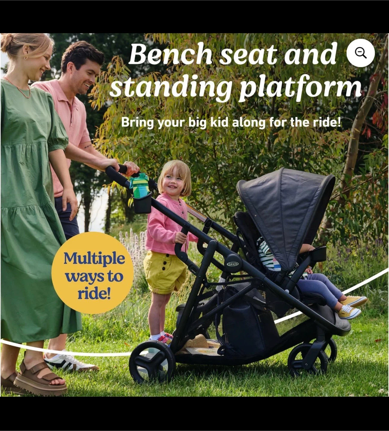 Graco Ready2Grow 2.0 Double Stroller, Black - photo 2