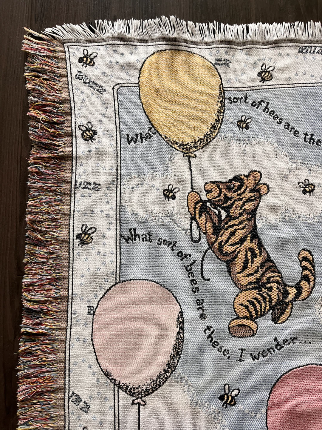 Vintage Disney Winnie the Pooh 100% Cotton Woven Throw Blanket - photo 2