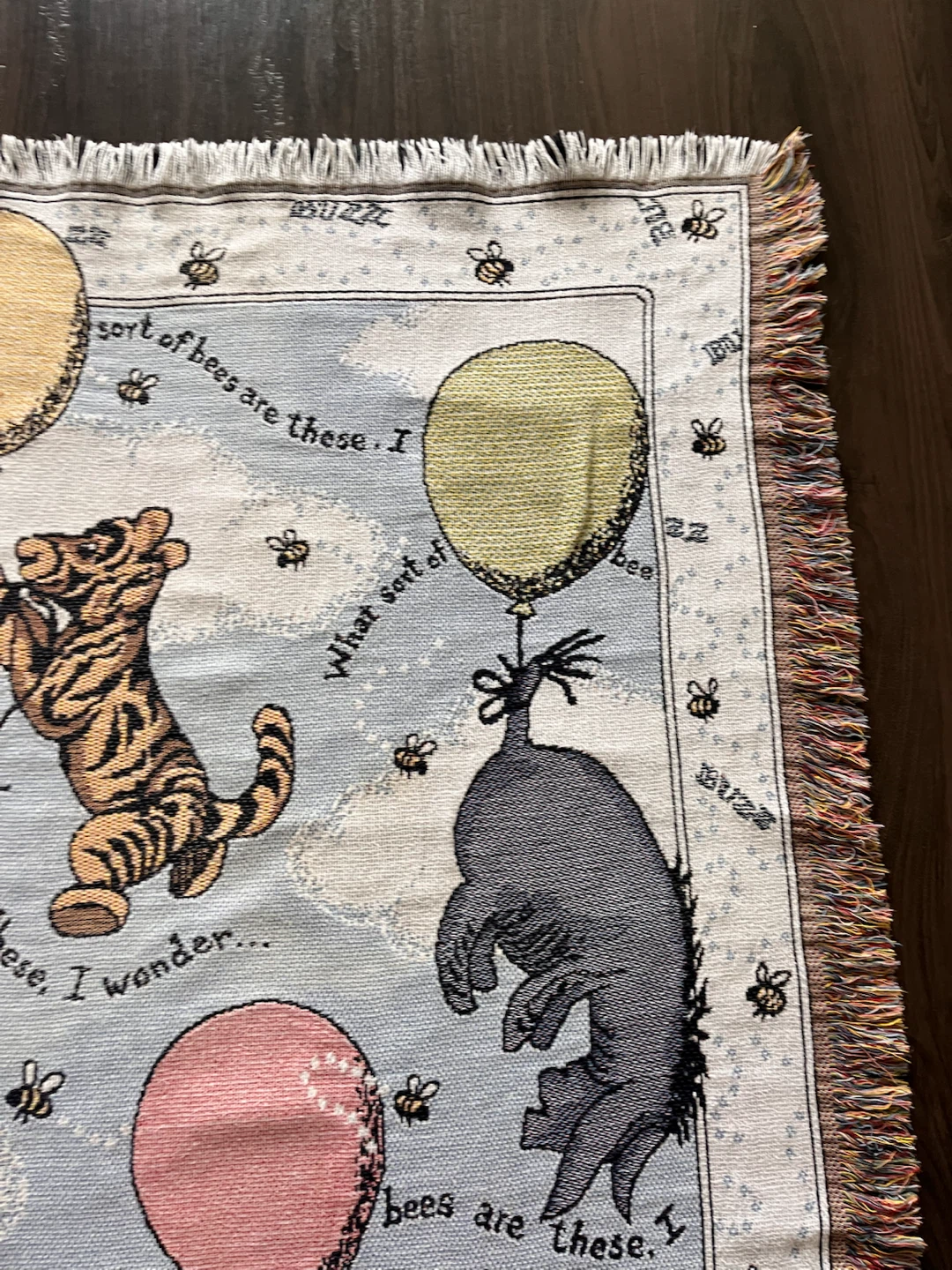 Vintage Disney Winnie the Pooh 100% Cotton Woven Throw Blanket - photo 3