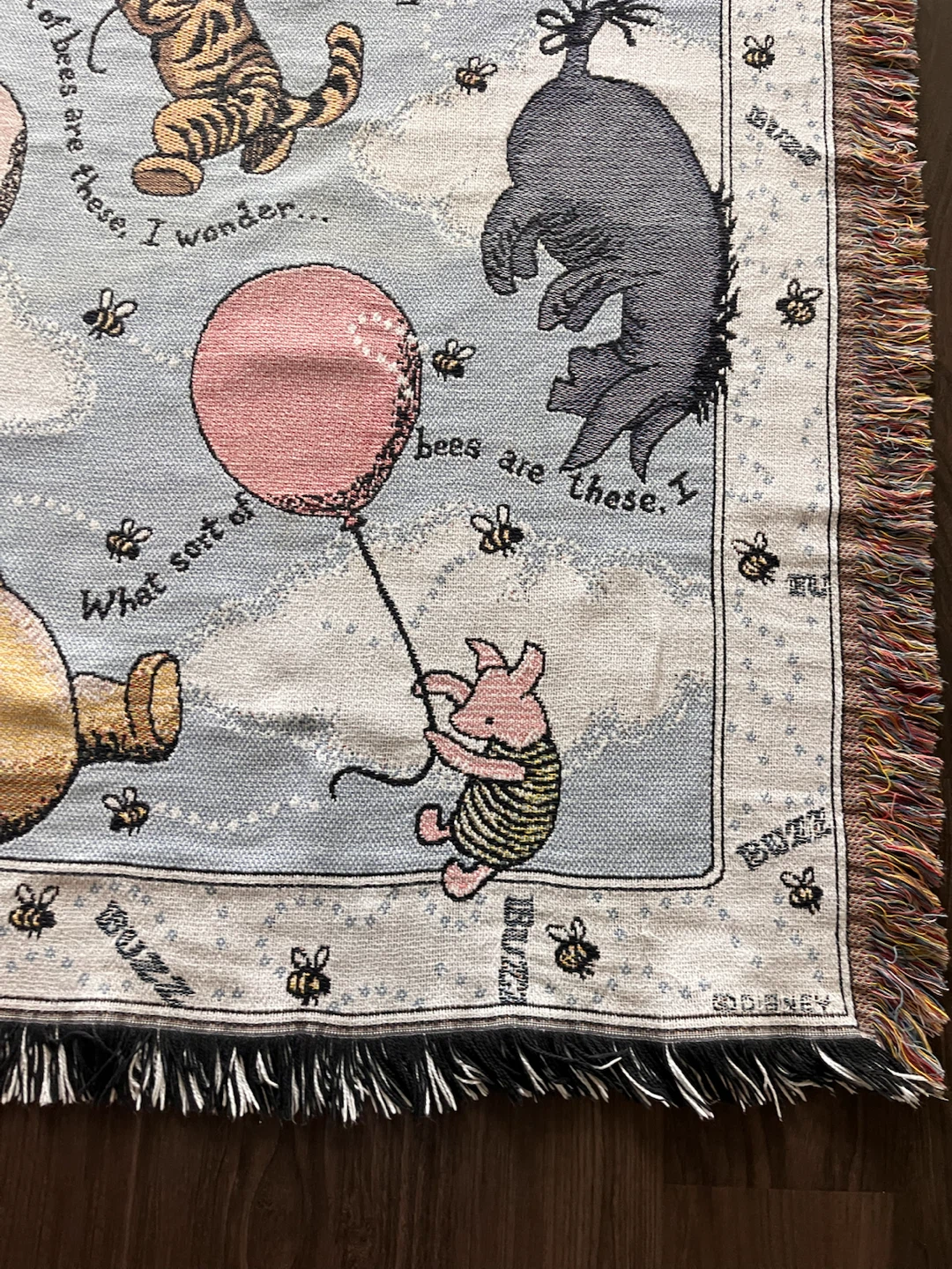 Vintage Disney Winnie the Pooh 100% Cotton Woven Throw Blanket - photo 4