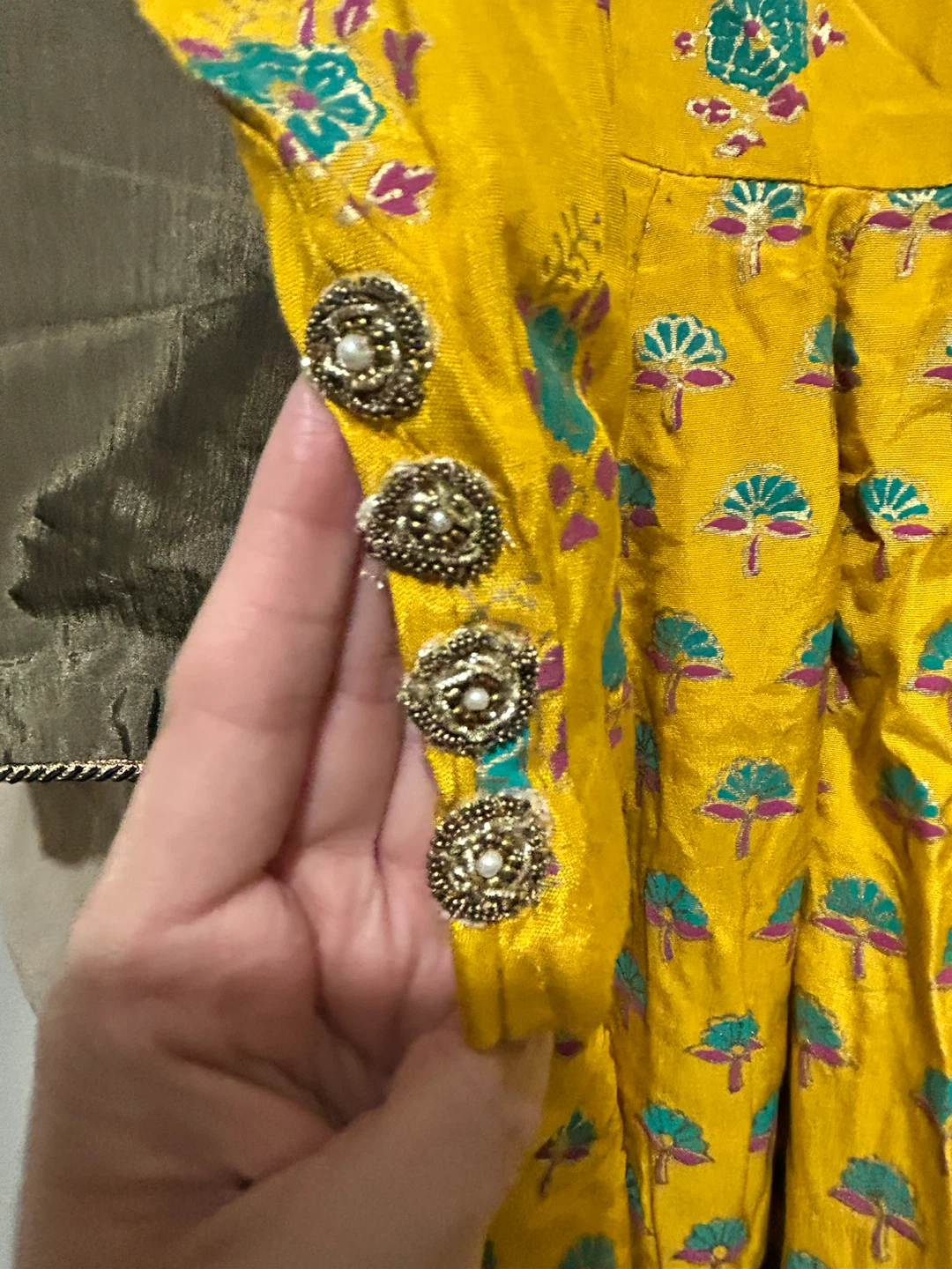 Yellow Kurti with Pants Set - Size S - photo 4