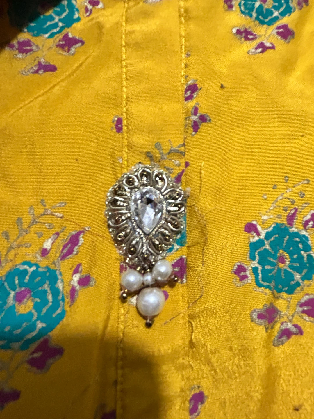 Yellow Kurti with Pants Set - Size S - photo 5