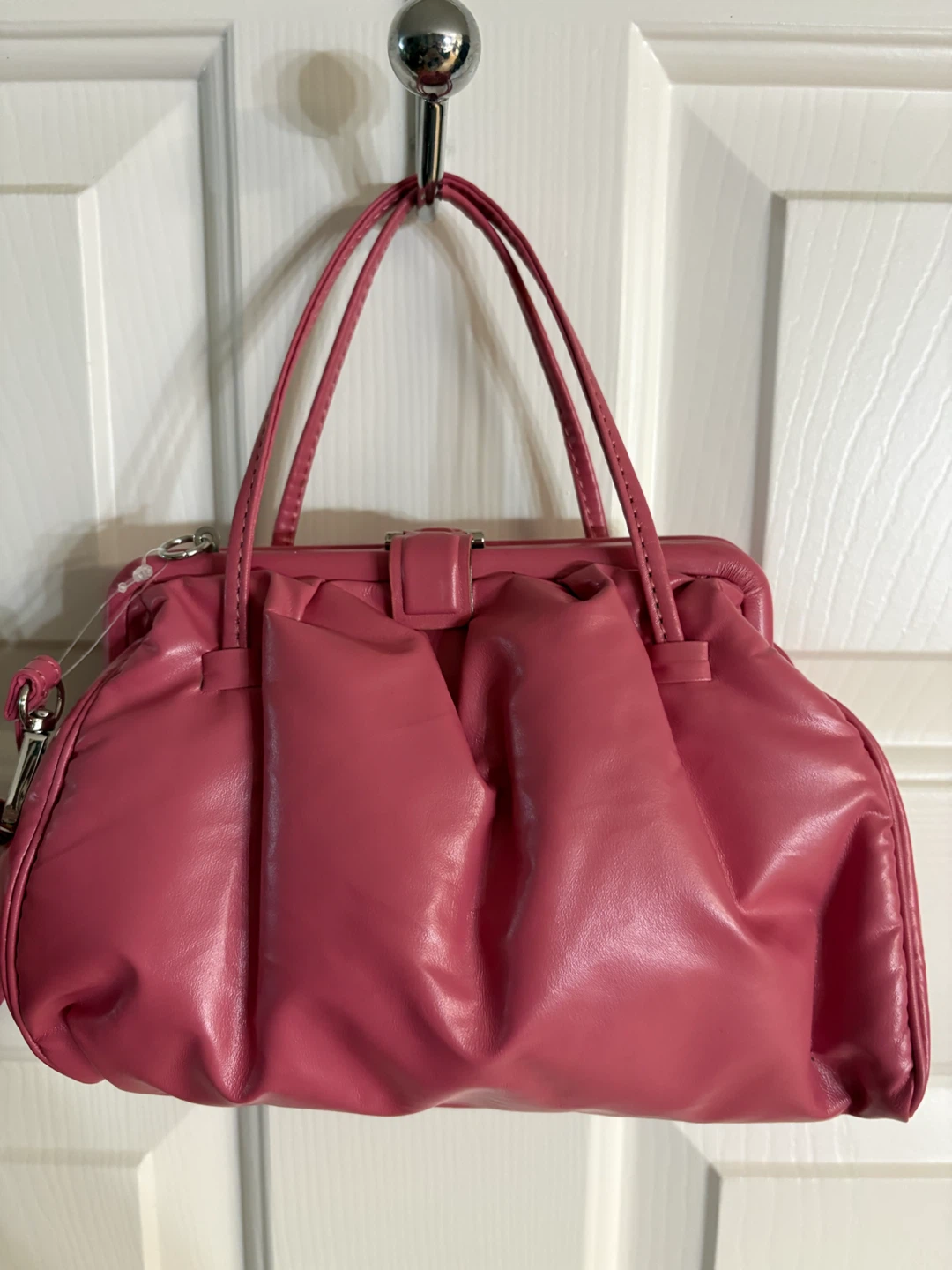 Pink Zara Soft Mini Crossbody Bag With Kiss Lock Closure