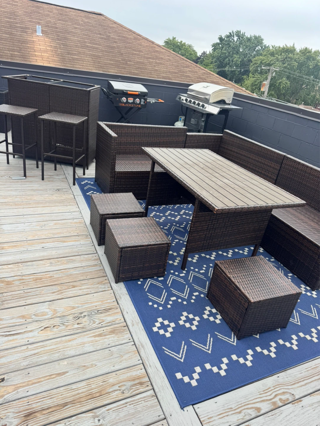 7-Piece Wicker Patio Furniture Set and Bar w/Stools - photo 2