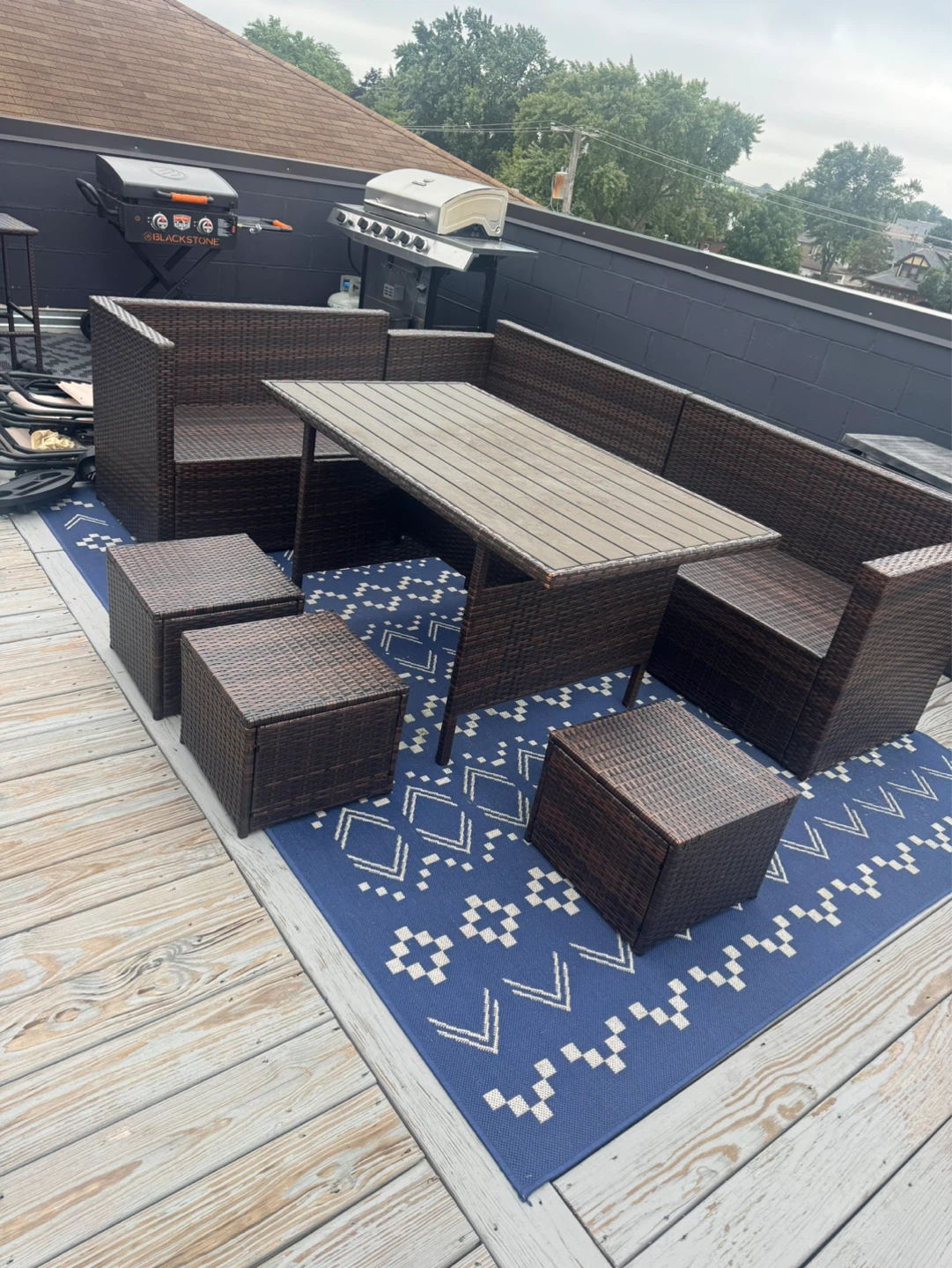 7-Piece Wicker Patio Furniture Set and Bar w/Stools - photo 4